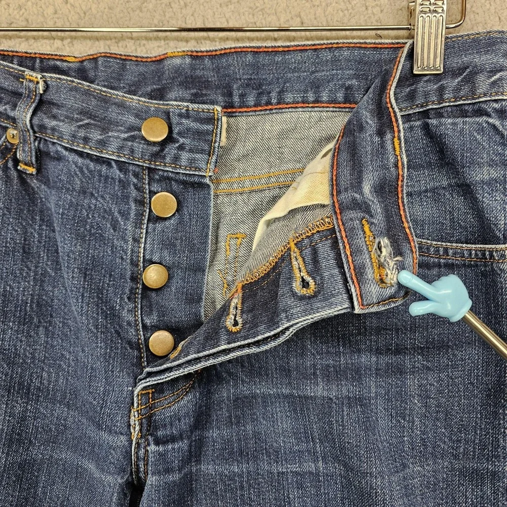 Raleigh Denim‎ Jeans Mens 31x32 Blue Selvedge White Oak Cone Denim Button Fly